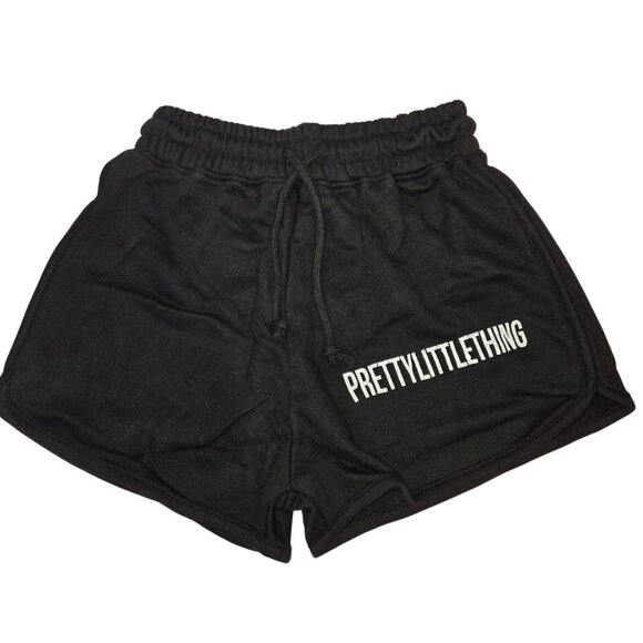 PrettyLittleThing Pants - PrettyLittleThing Black High Waist Runner Shorts XS Cotton Blend Comfy